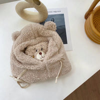 Adorable Bear Plush Winter Hat with Scarf & Mask - Cozy & Windproof for Men & Women