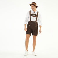 Authentic German Oktoberfest Costume - Traditional Bavarian Beer Festival Outfit for Men with Suspenders & Hat