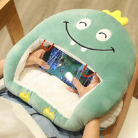 Cozy Winter Hand Warmer Pillow with Blanket & Phone Holder – Cute Animal Cushion for Cold Days