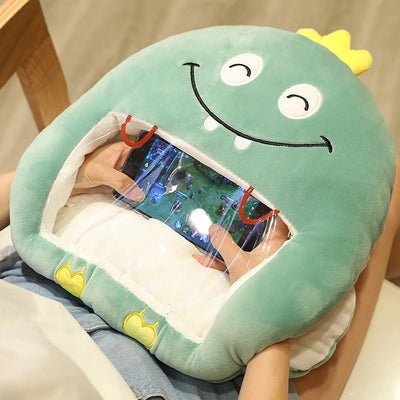 Cozy Winter Hand Warmer Pillow with Blanket & Phone Holder – Cute Animal Cushion for Cold Days