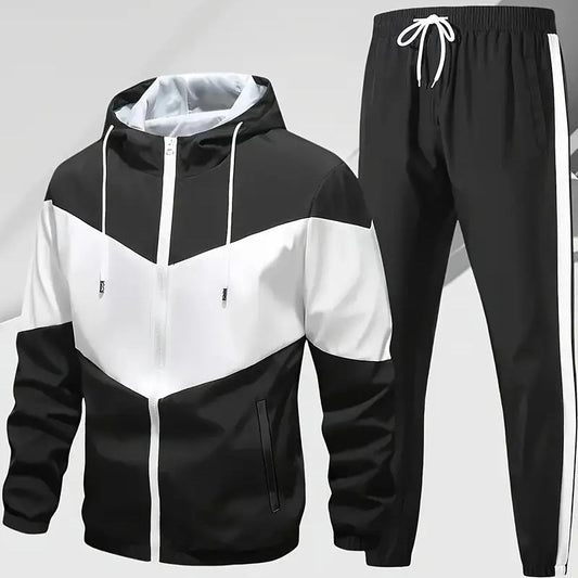 Men’s Hooded Two-Piece Sports Set – Long Sleeve Top & Jogger Pants What Else You Got?
