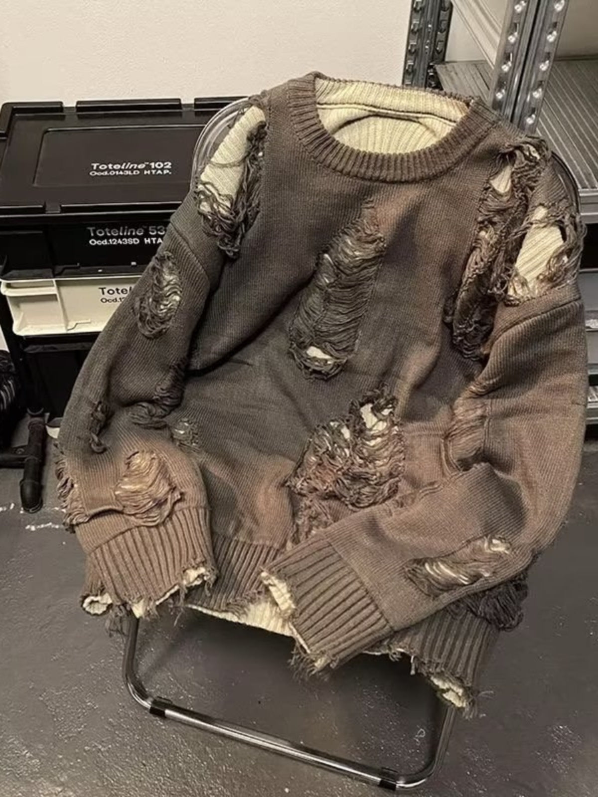 Ripped Sweater Men's Minority All-match Idle Style What Else You Got?