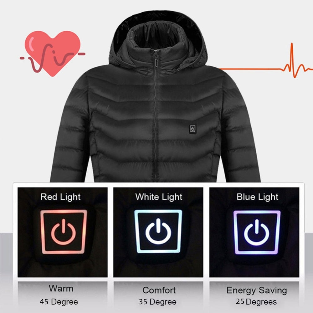 Winter Heated Jacket USB Electric Cotton Coat Zip-up Heater Thermal Clothing Heating Vest For Men What Else You Got?