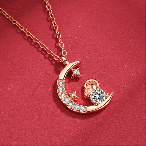 Sterling Silver Zodiac Diamond Star And Moon Pendant Necklace What Else You Got?