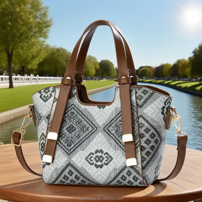 Elegant Monogram Crossbody Bag – Jacquard Embroidered Everyday Handbag