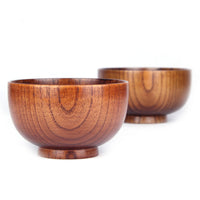 Handcrafted Jujube Wooden Rice & Soup Bowl - Eco-Friendly, Kid-Safe Japanese Style Dining Set (3 Sizes)