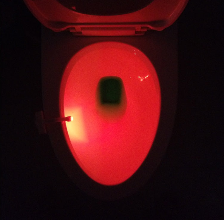 Toilet Induction LED Night Light – Motion Sensor, 8‑Color, Battery Powered, Universal Fit What Else You Got?