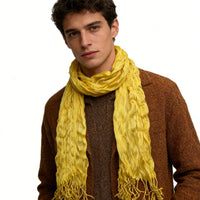 2pcs Sunshine Yellow Crinkle Blend Scarf - Beach Vacation Essential