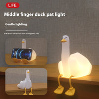 Middle Finger Duck LED Night Light – Funny Rechargeable Dimmable Desk Lamp for Humor Lovers