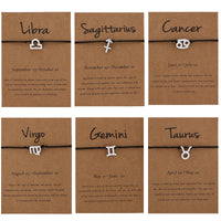 12 Zodiac Constellation Rope Bracelet – Adjustable Couples & Friends Jewelry