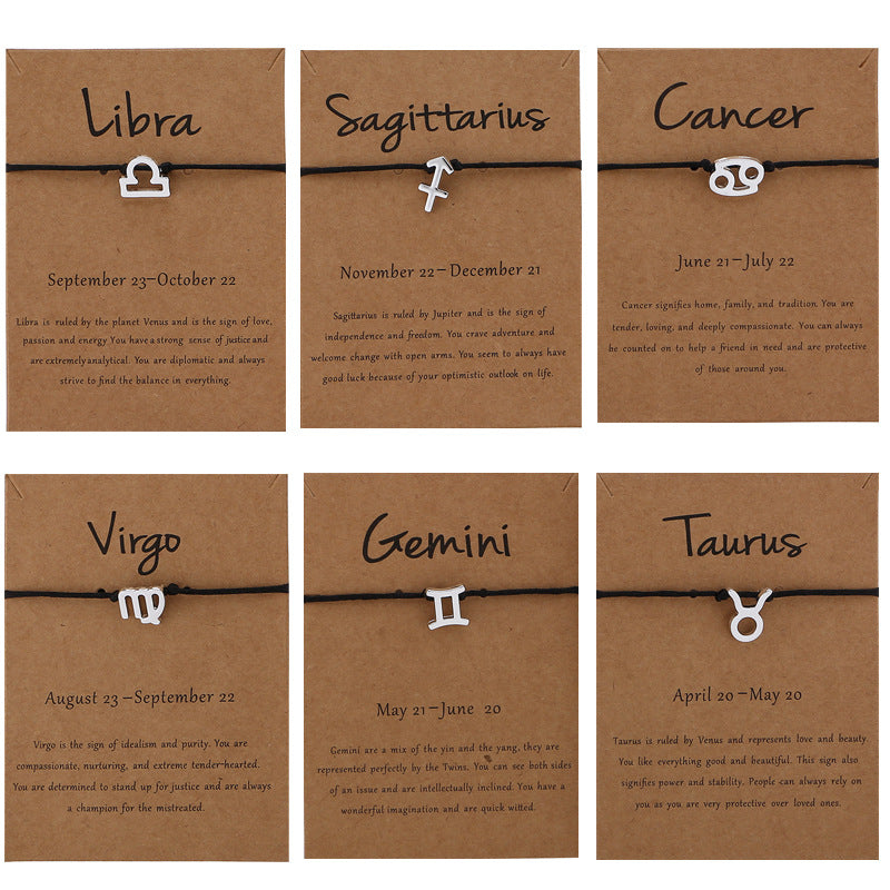 12 Constellation Zodiac Sign Rope Bracelet Adjustable Couple Bracelets What Else You Got?