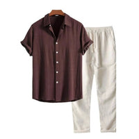 Stylish Men's Floral Printed Top & Pants Set - Perfect Casual Summer Outfit