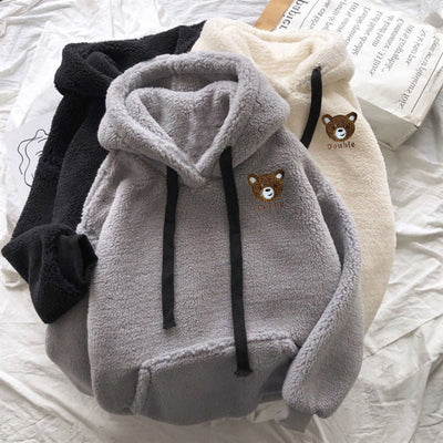 Lamb Wool Embroidered Hoodie - Ultra-Soft & Warm Gift