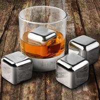 Elegant Whiskey Stones - Stainless Steel Ice Cubes for Perfect Chilling Without Dilution - Ideal Gift for Men & Connoisseurs