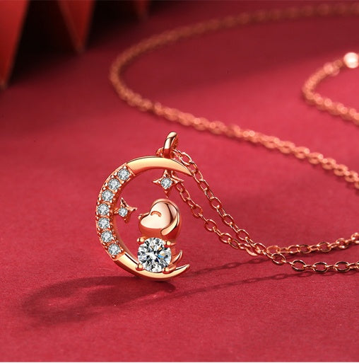 Sterling Silver Zodiac Diamond Star And Moon Pendant Necklace What Else You Got?