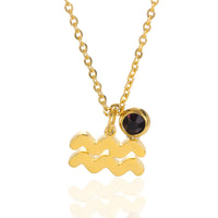 Zodiac Constellation Necklace – Birthstone Pendant Jewelry for Men & Women – 12 Zodiac Signs