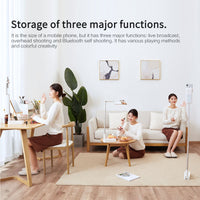 Foldable LED Phone Stand – 130 cm Tripod with Bluetooth Remote for Content Creation