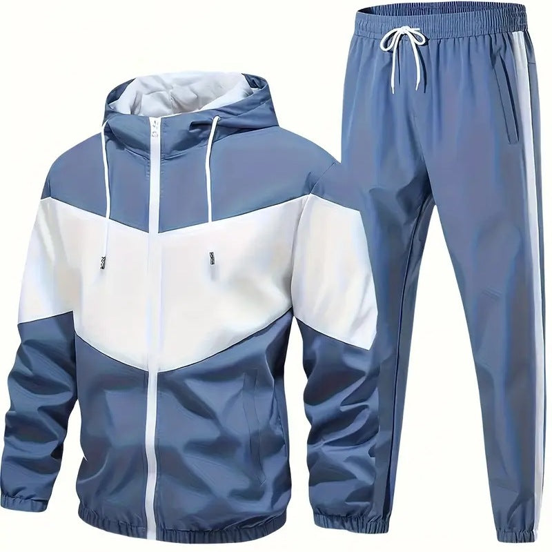 Men’s Hooded Two-Piece Sports Set – Long Sleeve Top & Jogger Pants What Else You Got?