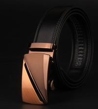 Men's Leather Belt with Engraved Buckle - Casual Retro Waist Belt for Jeans & Everyday Wear