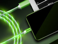 Magnetic Fast-Charging Cable with LED Flowing Light – 2.1A USB Cable for iPhone & Android