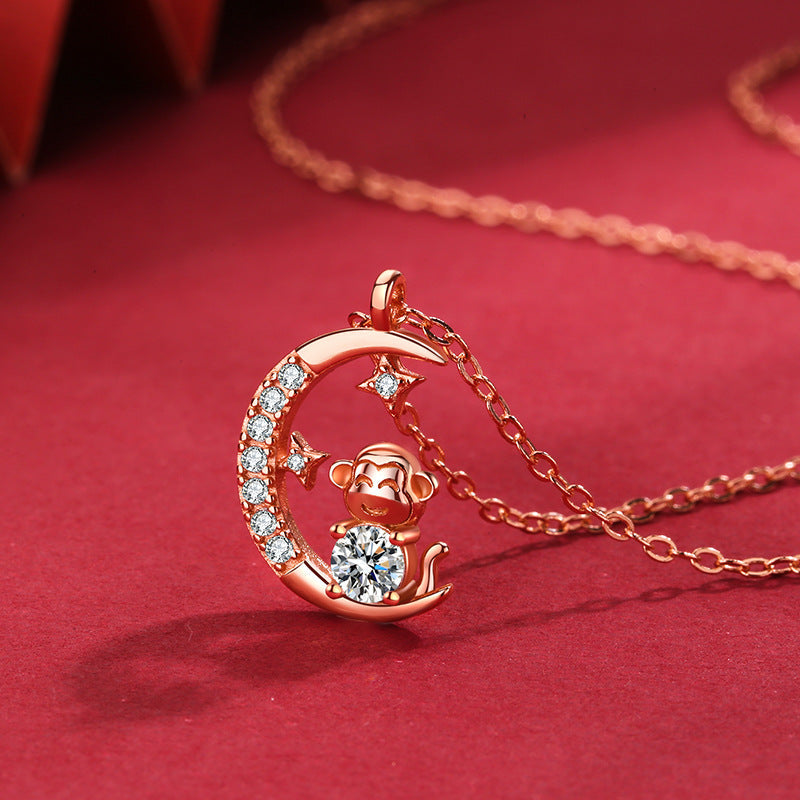 Sterling Silver Zodiac Diamond Star And Moon Pendant Necklace What Else You Got?