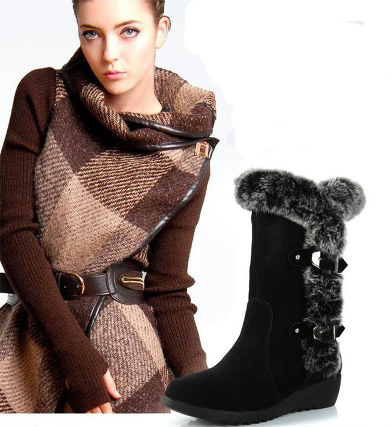 Snow Boots Mid-calf Faux Fur Plush Winter Women Boots What Else You Got?