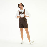 Authentic German Oktoberfest Costume - Traditional Bavarian Beer Festival Outfit for Men with Suspenders & Hat