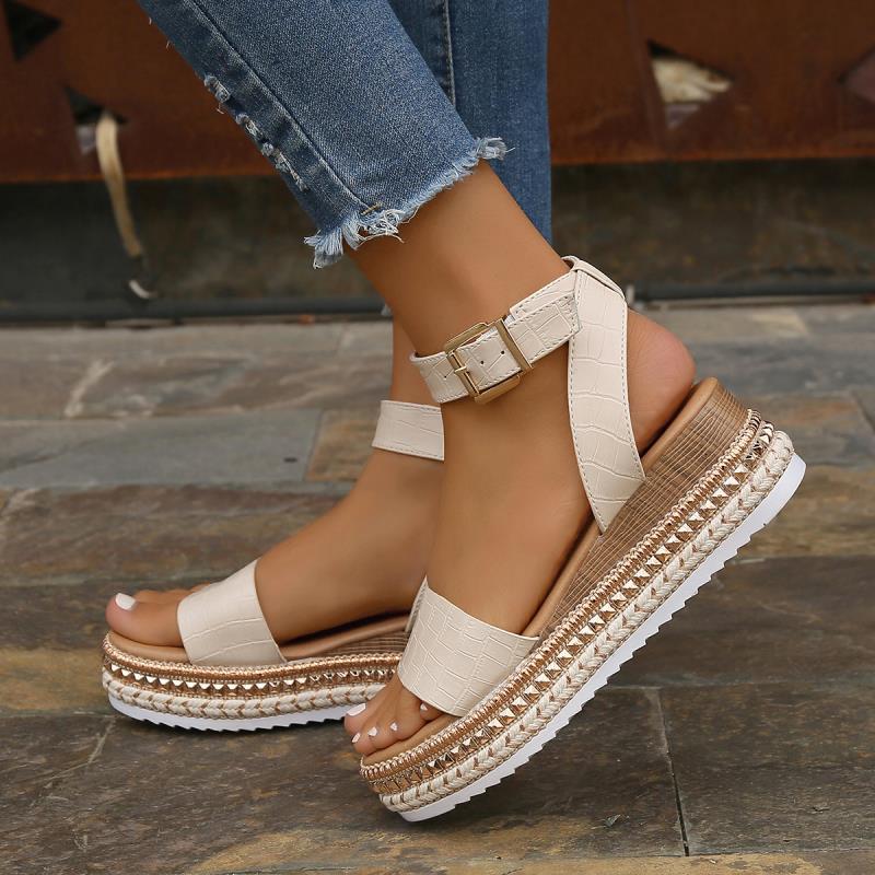 Summer Sandals Buckle Strap Hemp Wedges Platform Peep Toe Shoes Women What Else You Got?