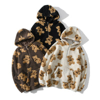 Vintage Bear Print Sweater - Retro Japanese Hoodie with Christian Comfort