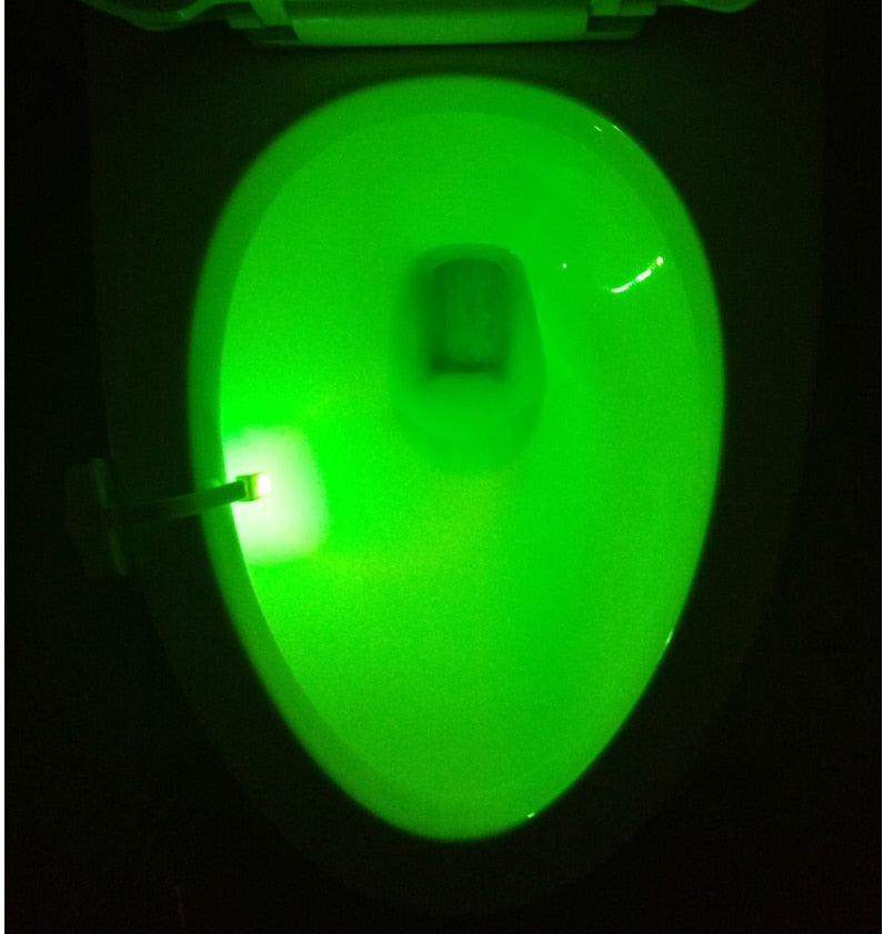 Toilet Induction LED Night Light – Motion Sensor, 8‑Color, Battery Powered, Universal Fit What Else You Got?