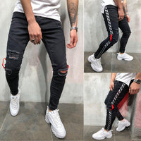 Men's Stretch Pencil Jeans - Low Rise, Retro Fit with Full Zipper - Comfortable & Trendy Casual Wear