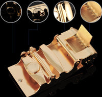 Men's Leather Belt with Engraved Buckle - Casual Retro Waist Belt for Jeans & Everyday Wear