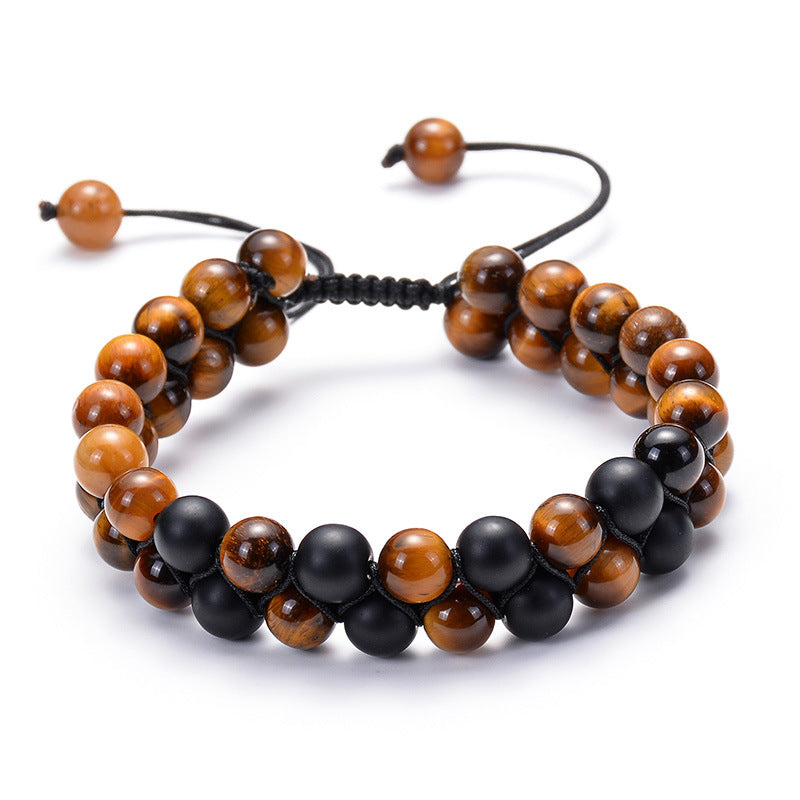 Tiger Eye Couple Bracelets – Matte Black Agate Beads What Else You Got?