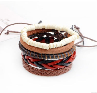 Hand‑Woven Leather Multilayer Bracelet – Vintage Punk Wrap Beads for Men & Women What Else You Got?