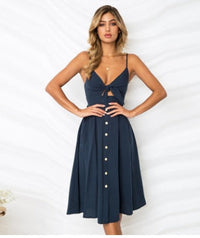Elegant Women's Summer Sleeveless Backless Party Dress - Modest & Stylish Vestidos for Women