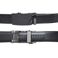 Ratchet Automatic Buckle Leather Belt for Men – Sliding Buckle Dress Belt