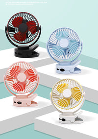 Clip-On Mini USB Rechargeable Fan – Portable 2-Speed Desk & Stroller Fan