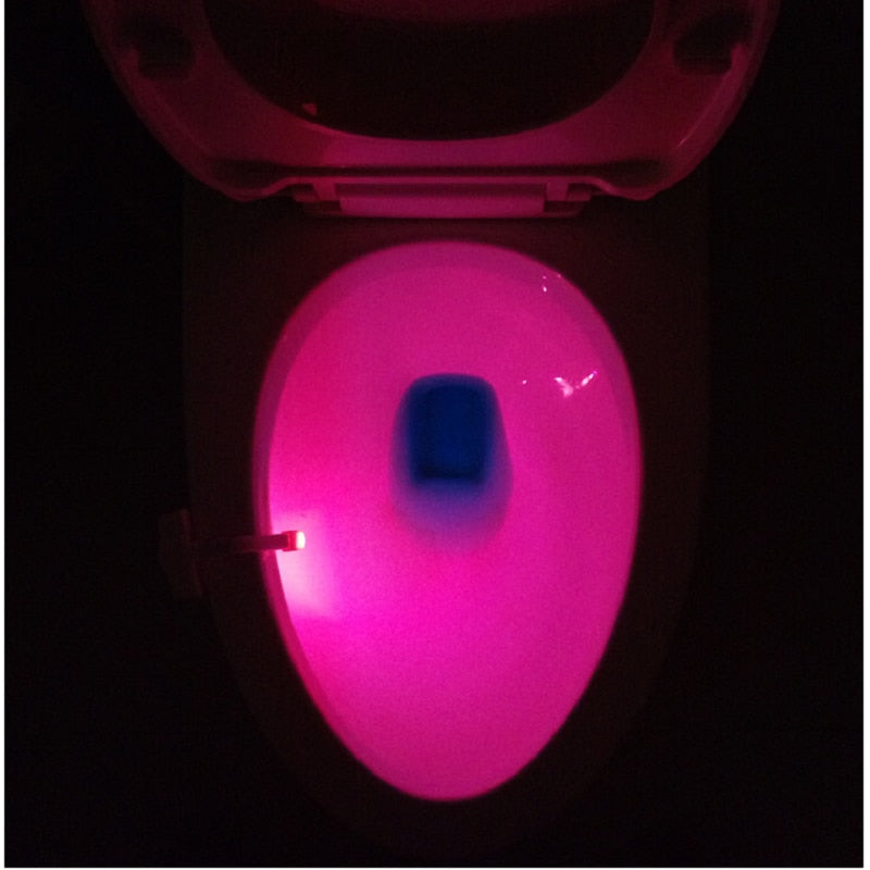Toilet Induction LED Night Light – Motion Sensor, 8‑Color, Battery Powered, Universal Fit What Else You Got?