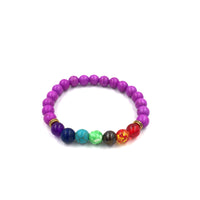 8mm Volcanic Stone Chakra Bracelet – Rainbow Agate Healing Jewelry for Energy Balance & Spiritual Wellness