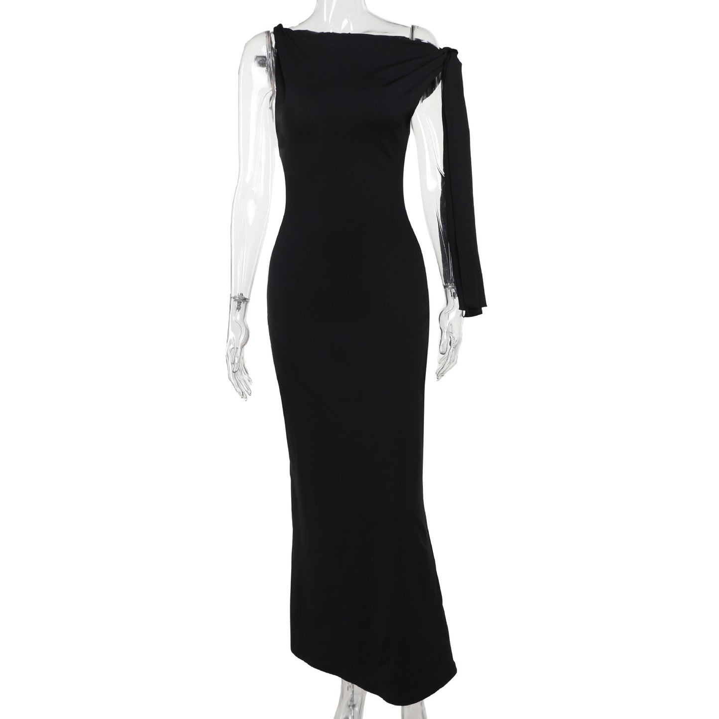 One‑Shoulder Ribbon Long Dress What Else You Got?