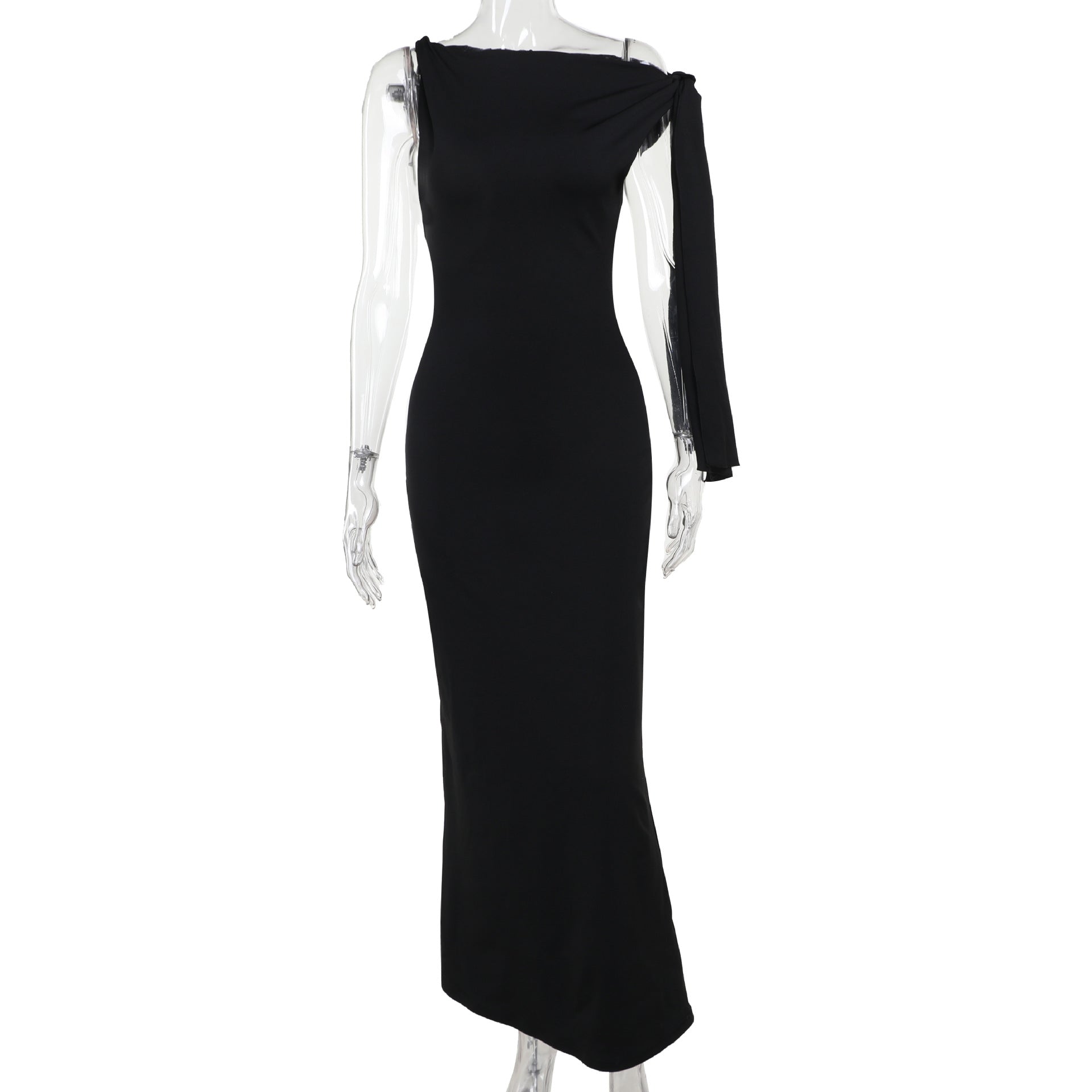 One‑Shoulder Ribbon Long Dress What Else You Got?