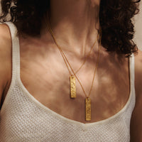 Zodiac Bar Tag Pendant Necklace – Engraved Celestial Jewelry in Titanium Steel