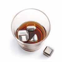 Elegant Whiskey Stones - Stainless Steel Ice Cubes for Perfect Chilling Without Dilution - Ideal Gift for Men & Connoisseurs