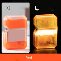 Glowing Quicksand Windproof Butane Lighter – Metal EDC Lighter with Light Effect