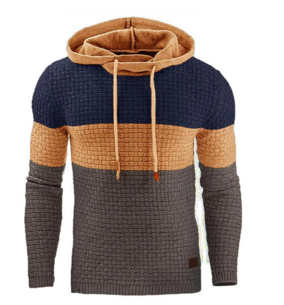 Men's Jacquard Sweater Long-sleeved Hoodie Warm Color Hooded Sweatshirt Jacket What Else You Got?