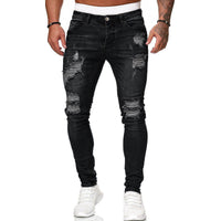 Men’s Trendy Ripped Skinny Jeans – Vintage Wash Slim Fit Denim (S–3XL)