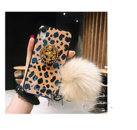 Compatible with Apple , Leopard Rhinestone Airbag Holder Phone Case