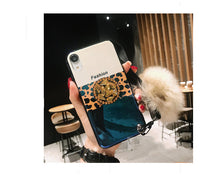 Compatible with Apple , Leopard Rhinestone Airbag Holder Phone Case