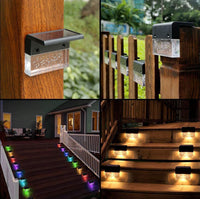 Solar Crystal-Glow RGB Step & Fence Light - Effortless Outdoor Illumination