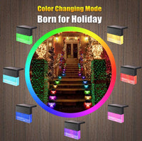 Solar Crystal-Glow RGB Step & Fence Light - Effortless Outdoor Illumination